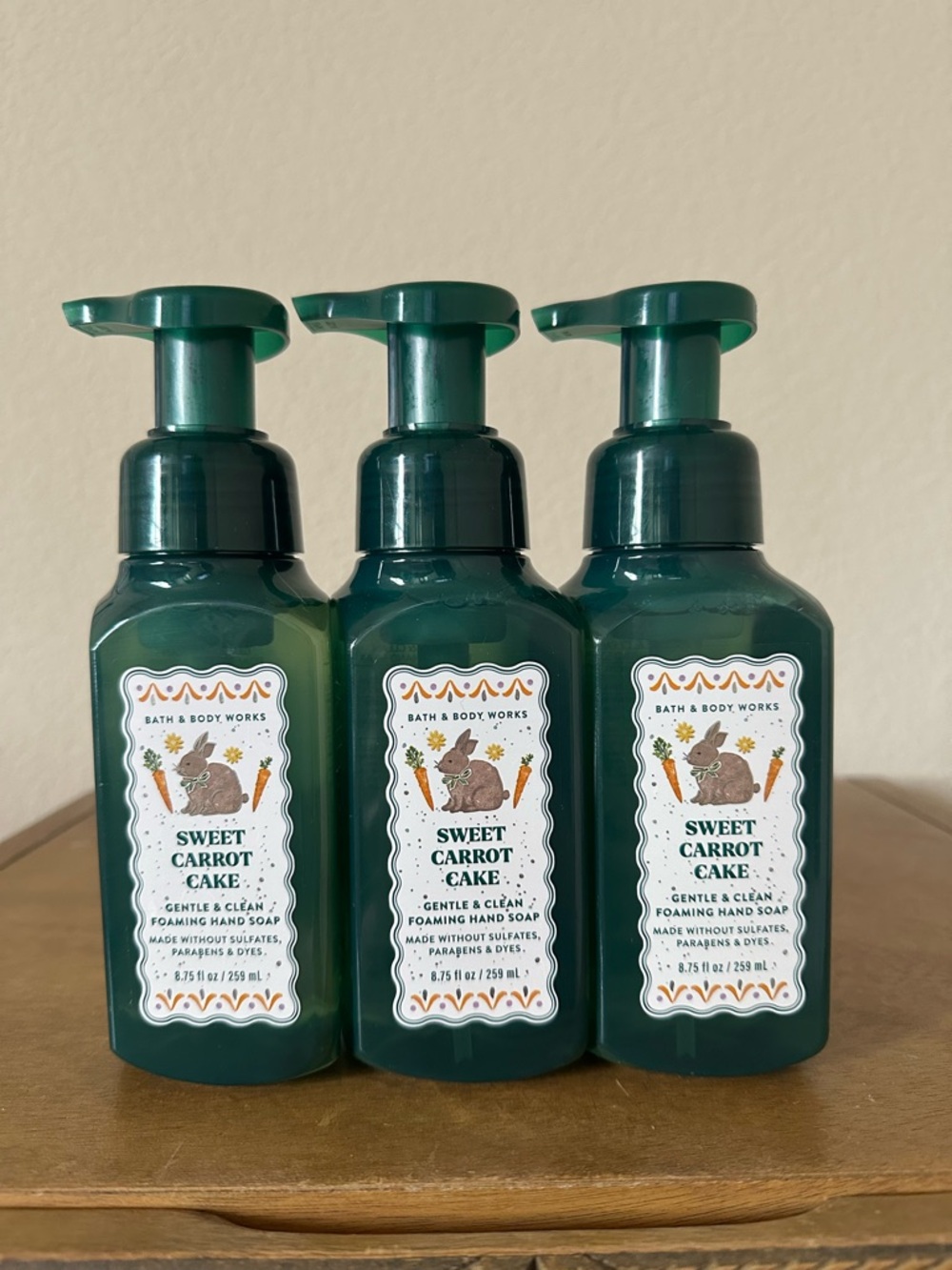 X3 Bath & Body Works Sweet Carrot Cake Gentle Foaming Hand Soap NEW